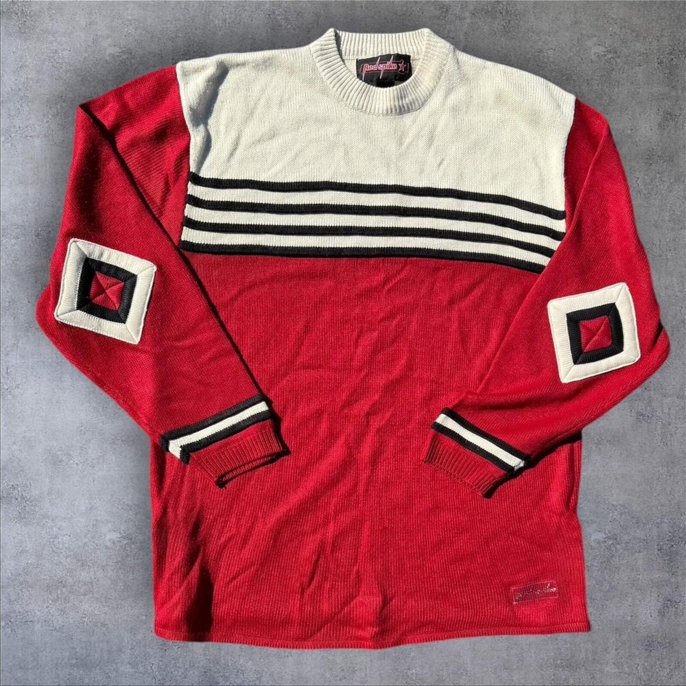 Vintage‎ 90s Red Spike grunge baggy skate sweater large